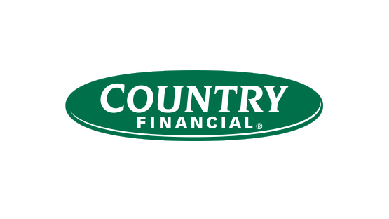 A green and white logo of country financial.