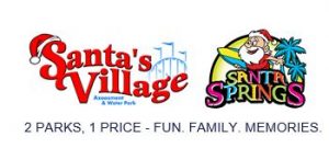 A picture of santa 's village and splash springs.
