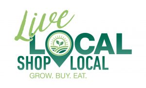 A green and white logo for local shop