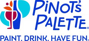 A blue and white logo for pinocchio palees.